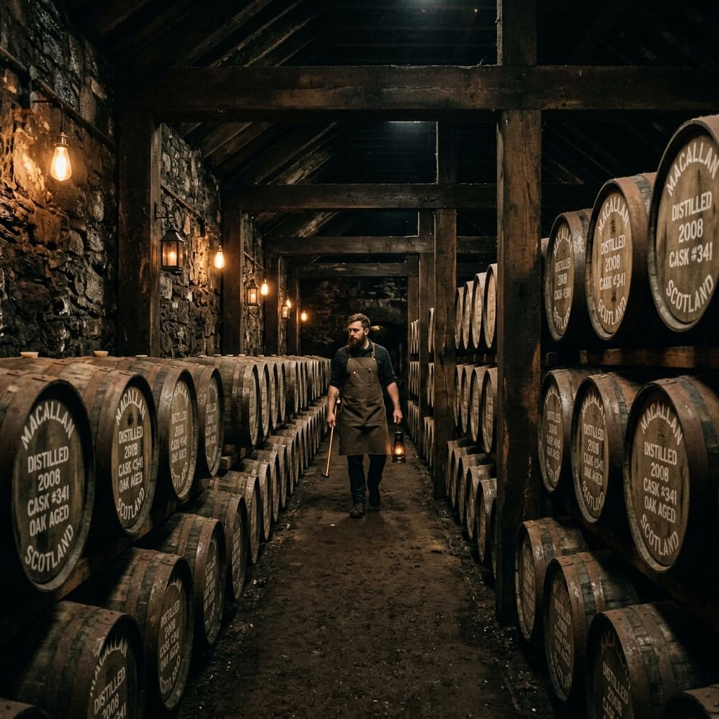 Aged whisky barrels